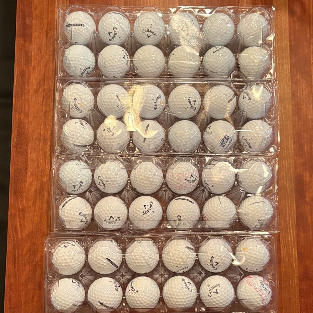 Callaway White Golf Balls, Mint/Near Mint